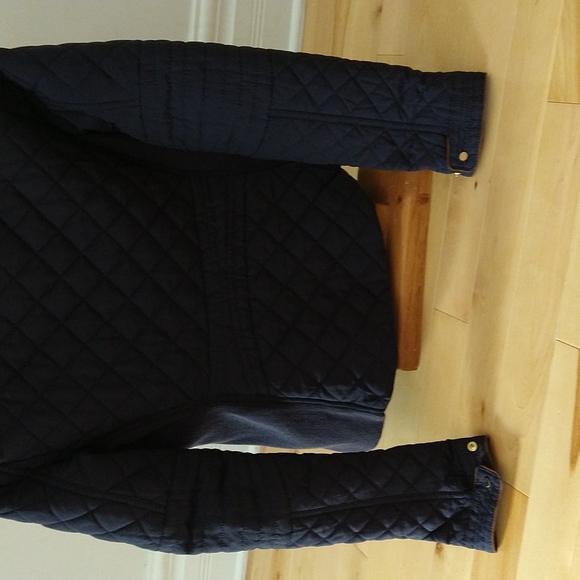 Small Black quilted Zara jacket brown trim gold hardware - Picture 6 of 14